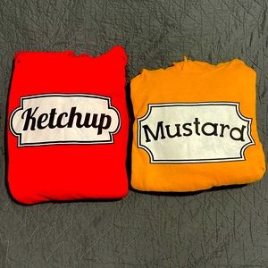 Couples ketchup and mustard jackets.